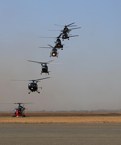 Blue sky tarmac rotors photo