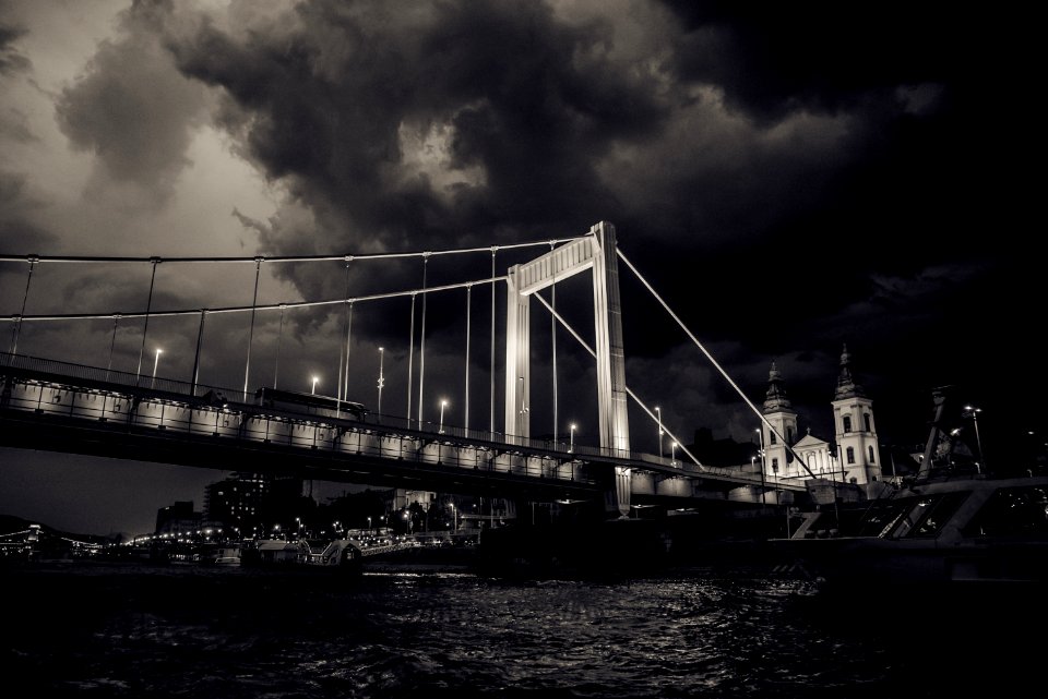 Bridge Black And White Sky Cloud