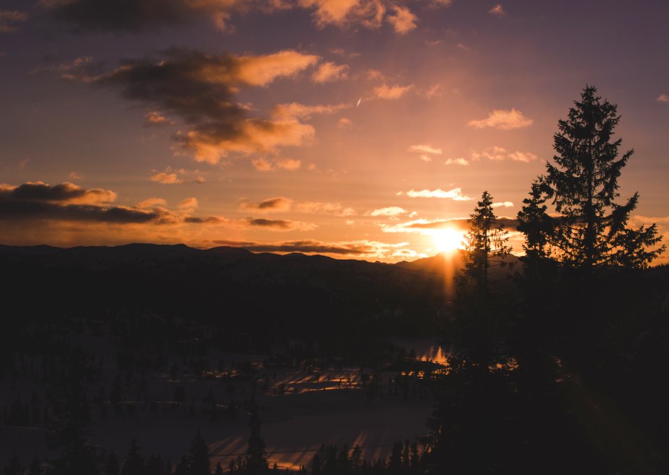 Aerial Photography Of Sunset
