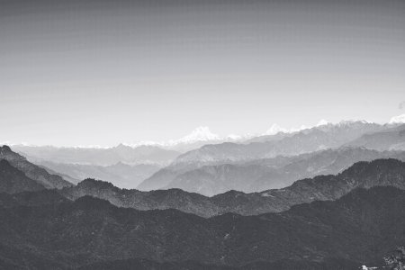 Mountainous Landforms Sky White Black And White