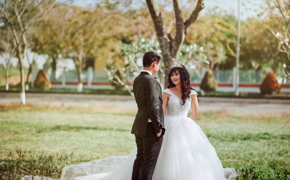 Photo Of Bride And Groom Talking