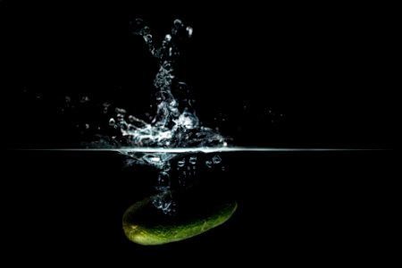 Focus Photo Of Green Vegetable Dropped On Water