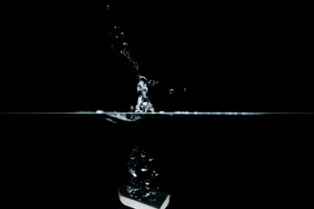 Grayscale Photo Of Water Illustration