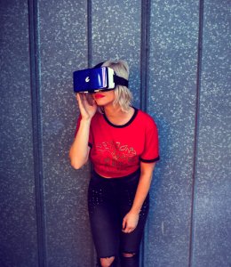 Photo Of A Woman Wearing Virtual Reality Headset photo