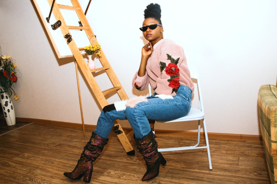 Woman Wearing Pink And Red Floral Jacket