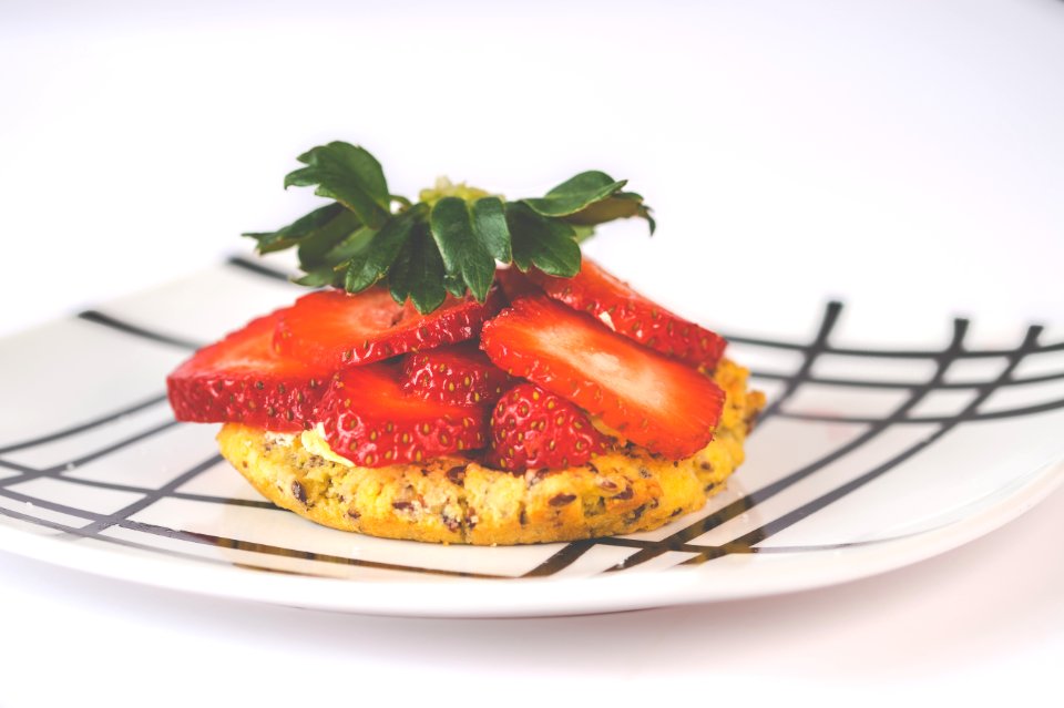 Cookie With Sliced Strawberry On Top