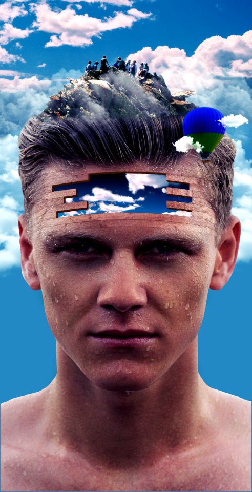 Face Blue Man Sky