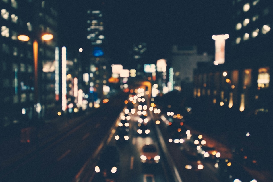 Bokeh urban cityscape