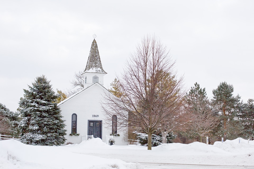 Winter quaint chapel quaint