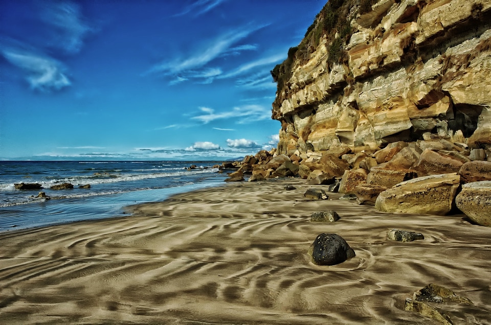 Ocean water bluffs photo