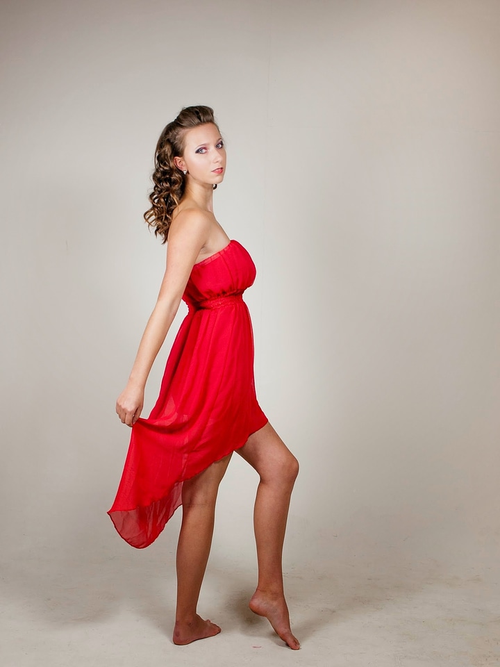 Dress red curly hair