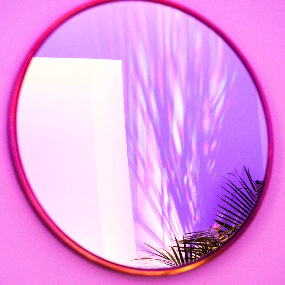 Oval Brown Framed Mirror