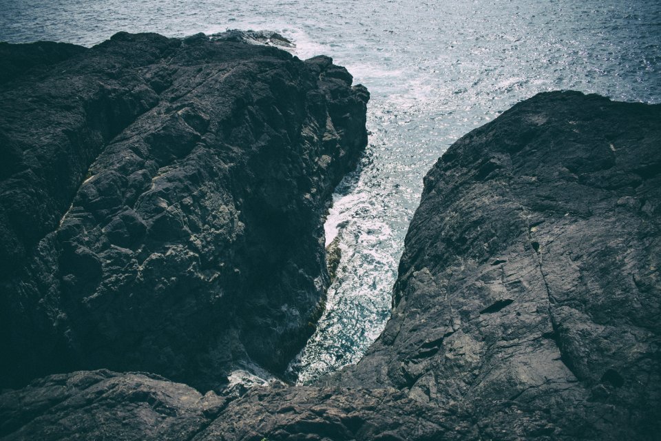 Birds Eye View Of Cliff Over Cove