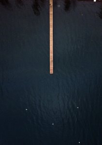 Brown Wooden Dock On Top Of Body Of Water photo