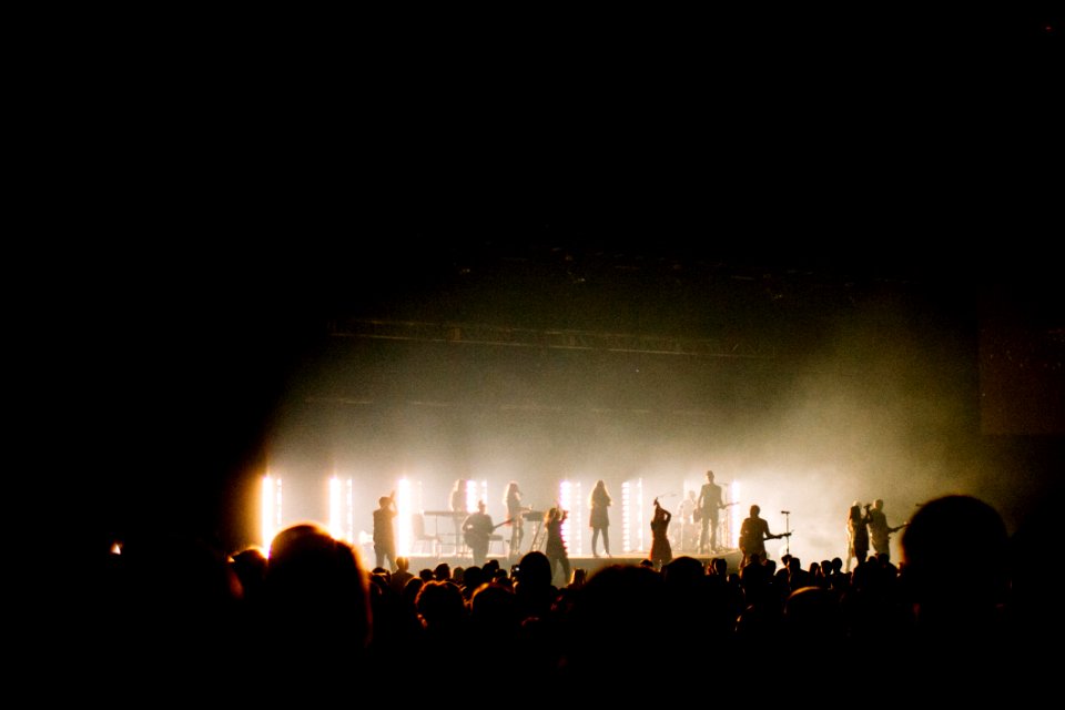 Silhouette Photo Of Music Band Playing On Stage