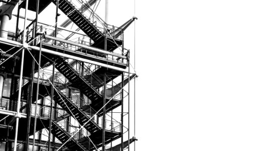 Scaffolding In Grayscale Photo photo