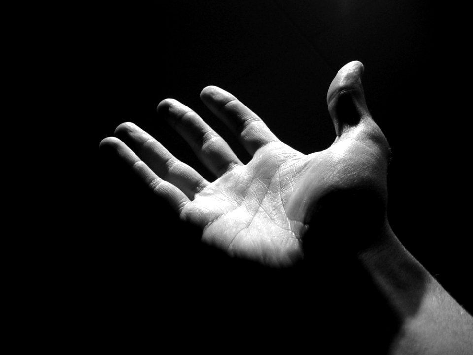 Black Hand Black And White Finger