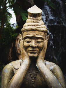 Selective Focus Photo Of Buddha Statue photo