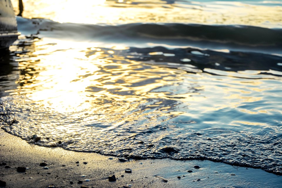 Water Reflection Shore Wave