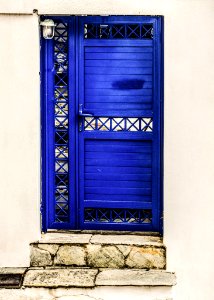 Blue Door Window Facade