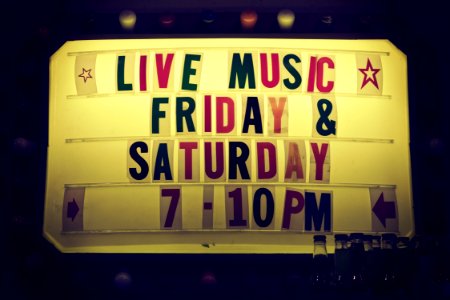 Live Music Friday amp Saturday 7-10 Pm Signage