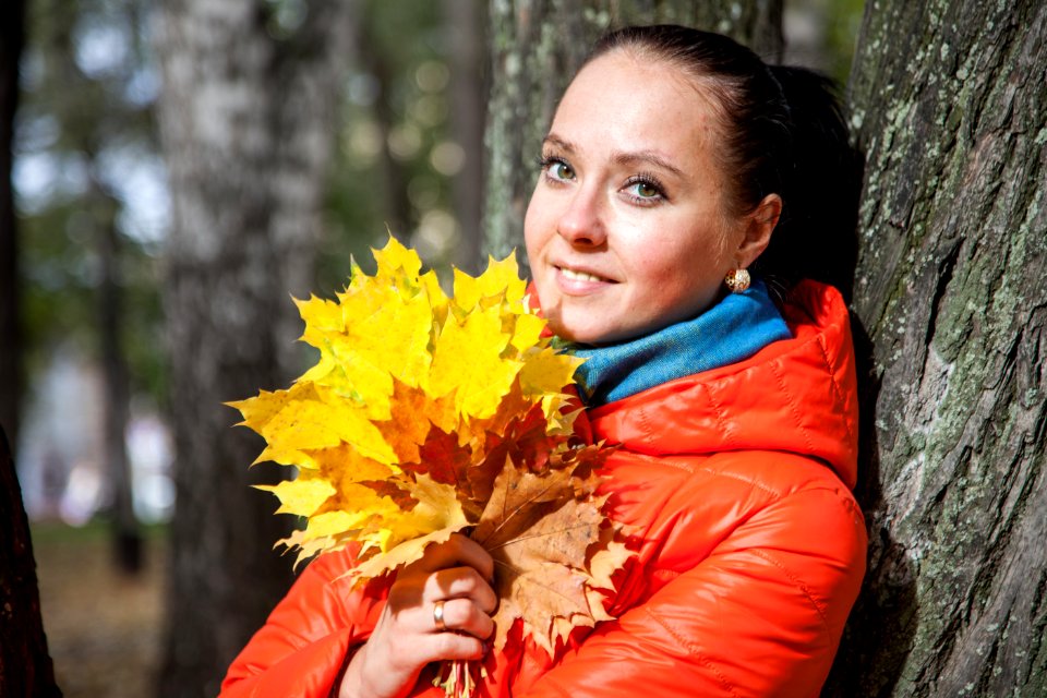 Tree Plant Autumn Girl