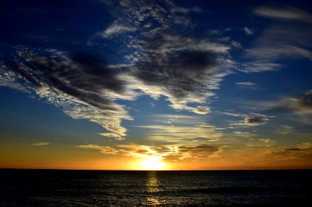 Sky Horizon Sea Afterglow photo