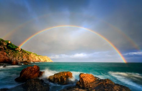 Rainbow Nature Sky Sea