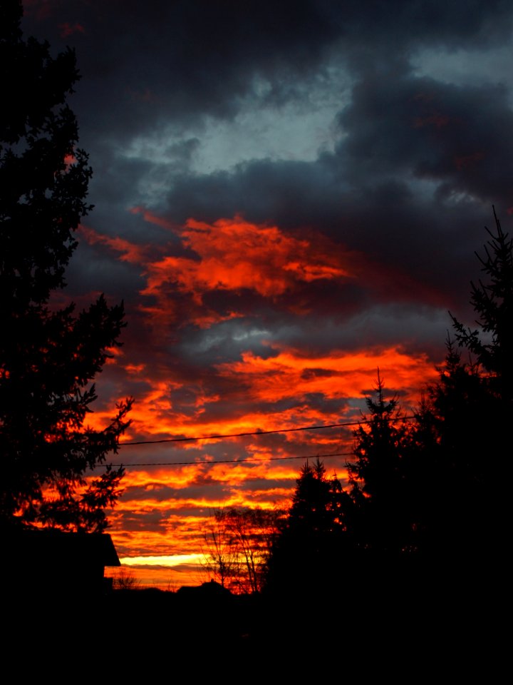 Sky Red Sky At Morning Nature Afterglow