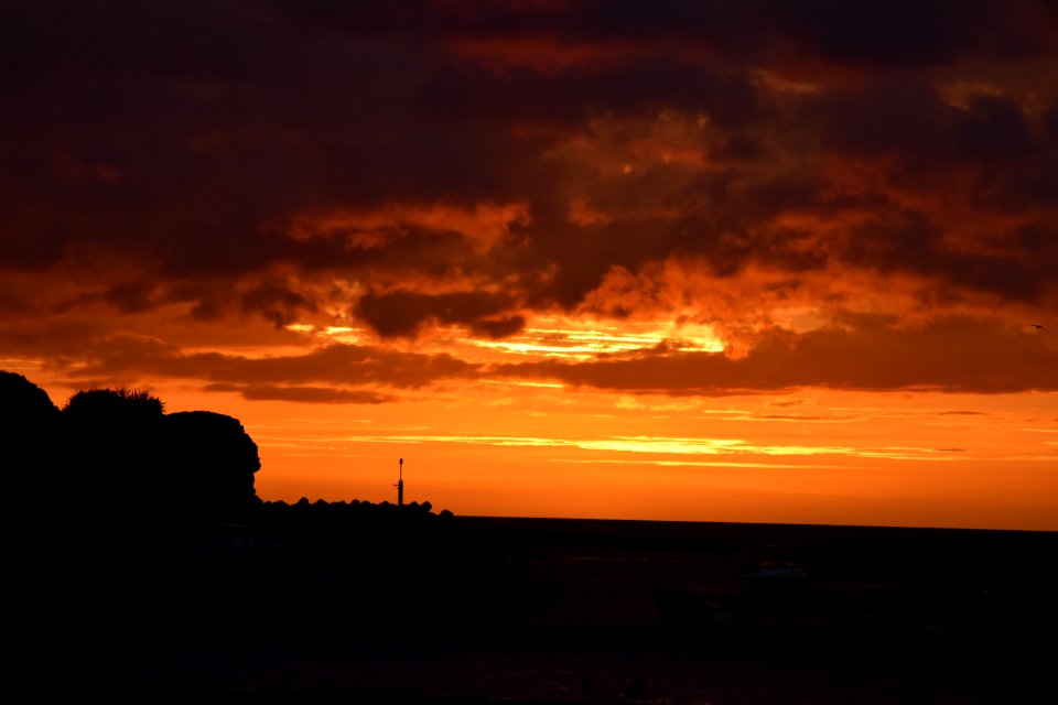 Sky Afterglow Horizon Sunset