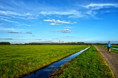 Sky Field Grassland Cloud