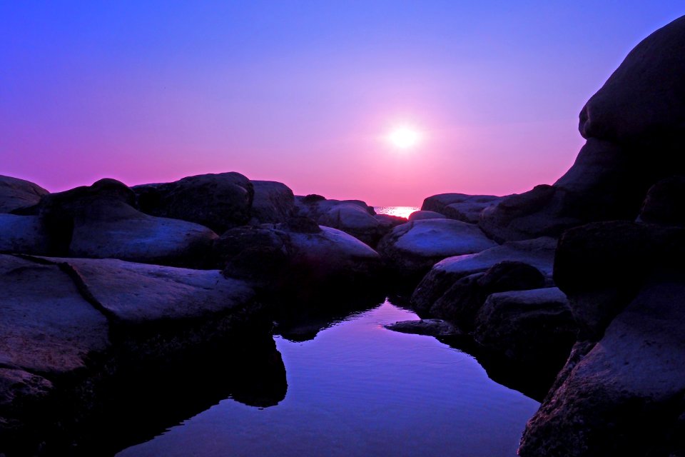 Rock Reflection Sky Sunrise photo