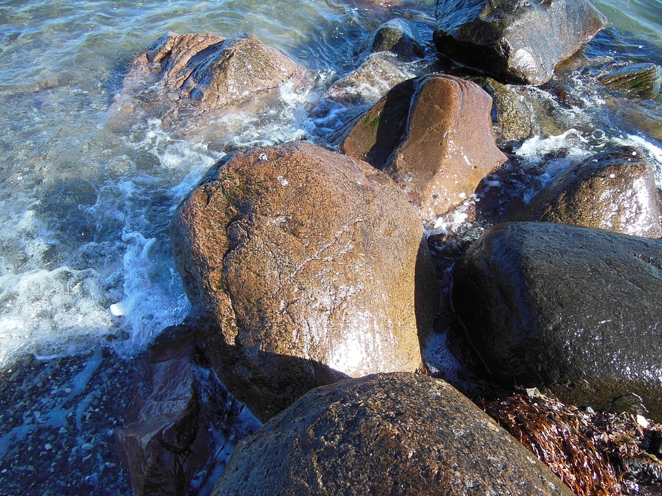 Wet stone granite close-up