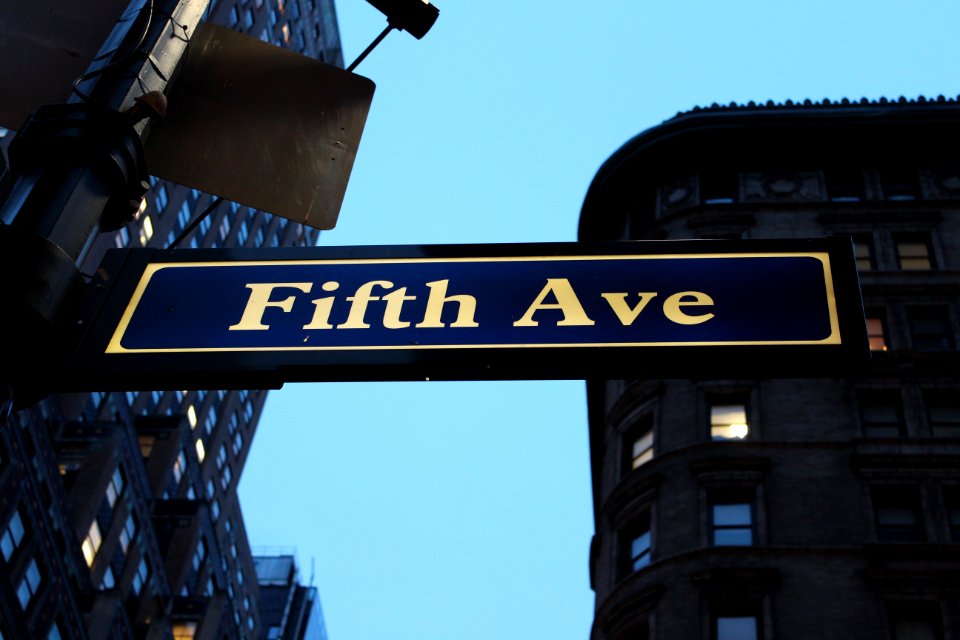 Blue Street Sign Landmark Building