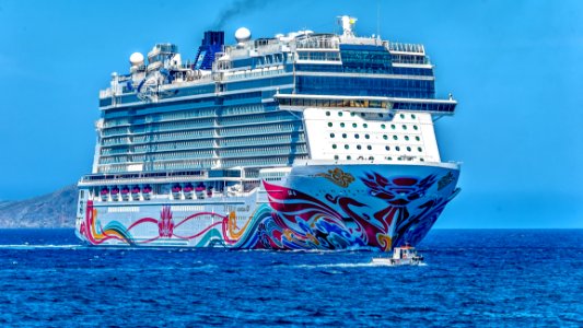 White Cruise Ship On The Sea