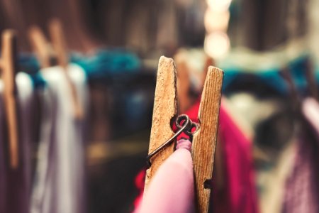 Close-up Photography Of Wooden Clothespin photo