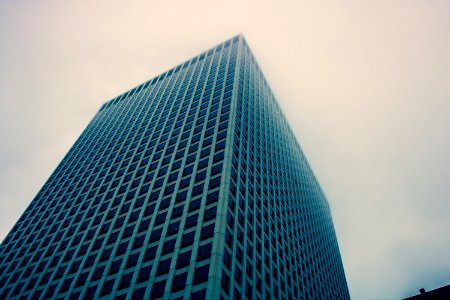 Low Angle Photography Of Blue Building photo