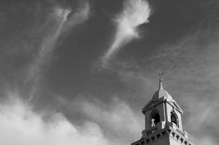 Grayscale Low Angle Photography Of Cathedral photo