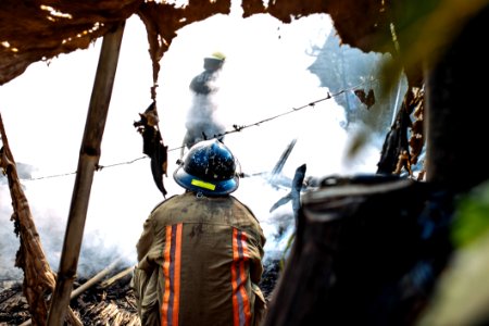 Man Wearing Hard Hat photo