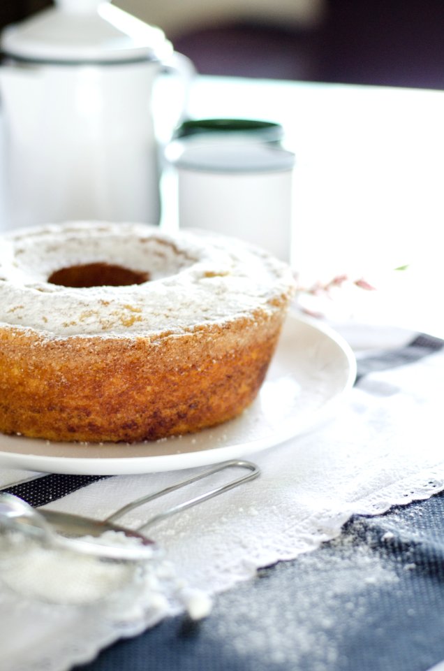 Donut On White Ceramic Plate