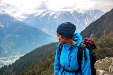 Person On Top Of Mountain photo