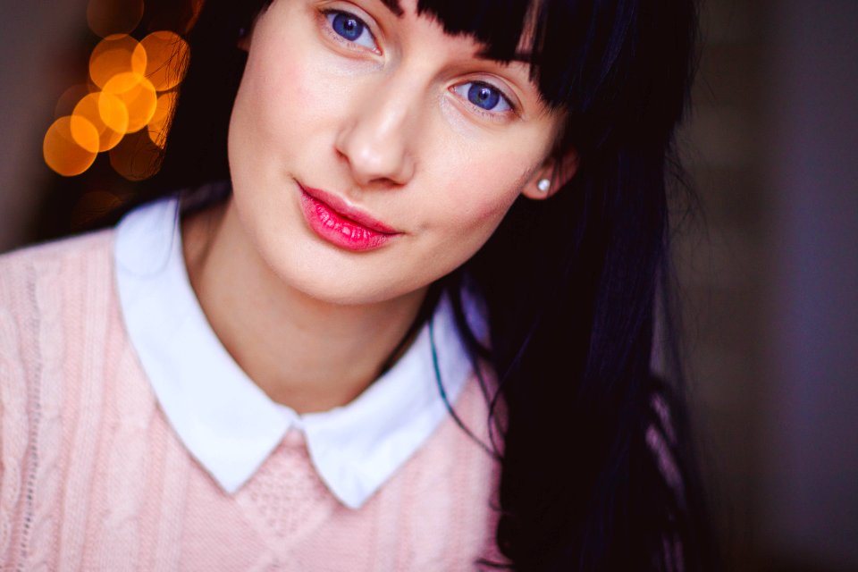 Woman Wearing White And Pink Shirt