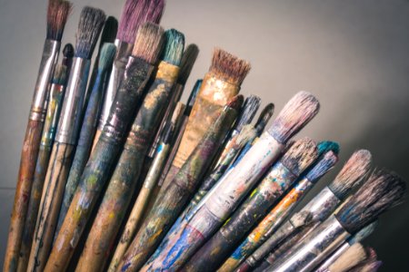 Closeup Photo Of Paint Brush Lot