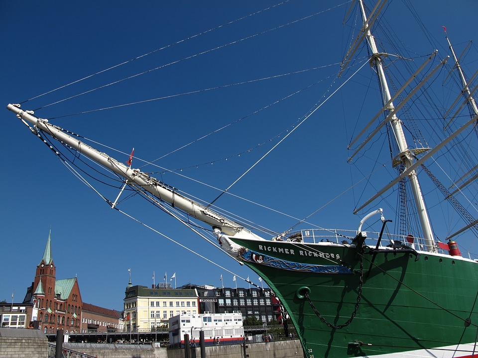 Hamburg port sailing vessel