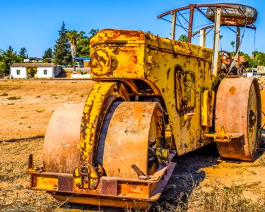 Construction Equipment Yellow Bulldozer Vehicle photo