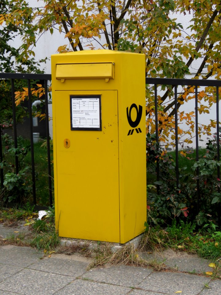 Yellow Post Box Letter Box Mail