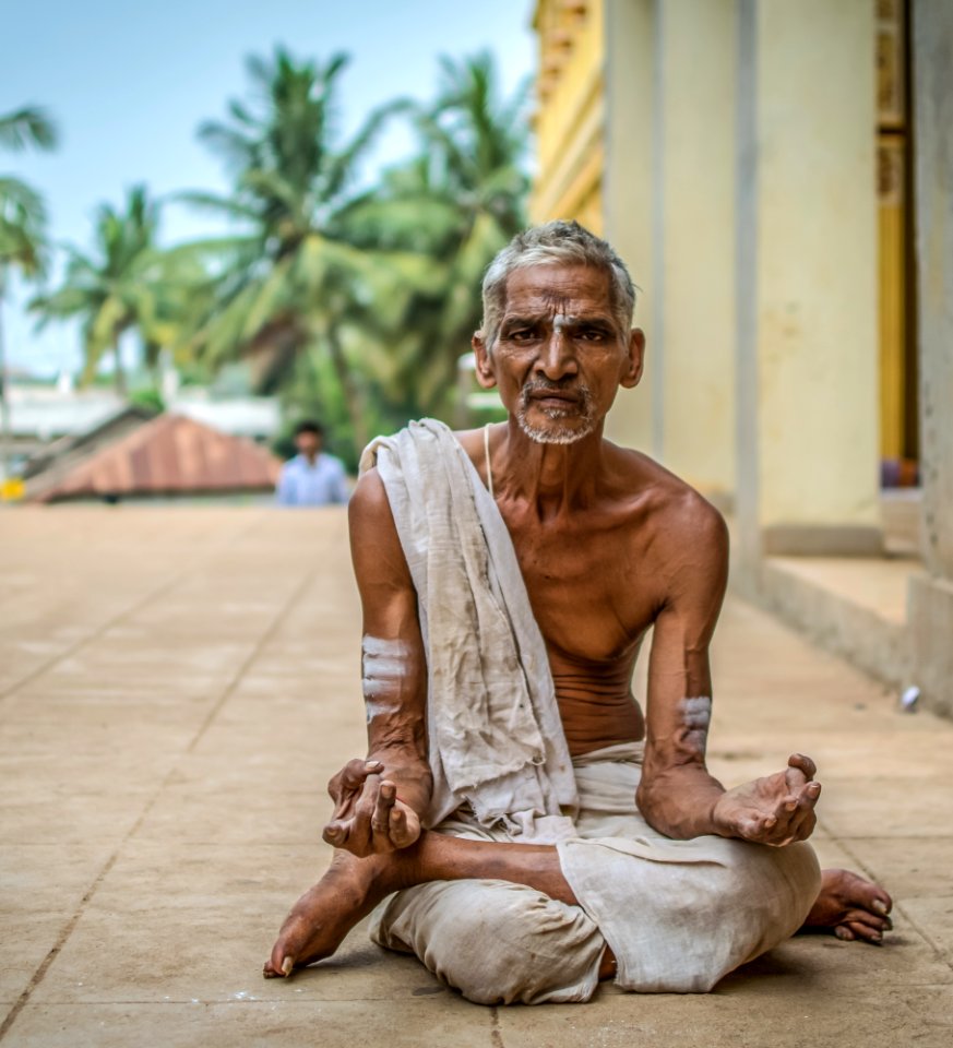 Man Meditating At Daytime