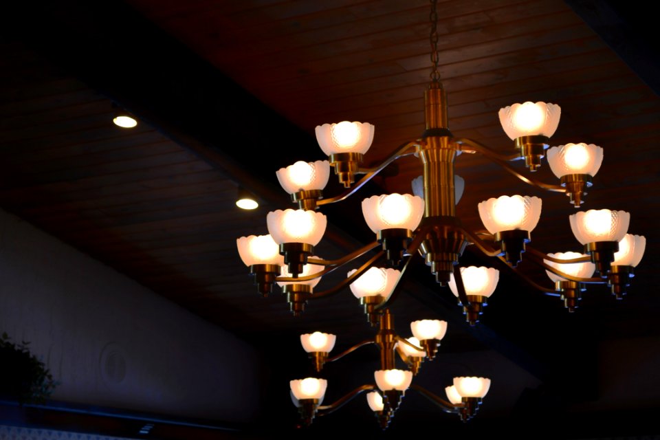 Turn On Brown Uplight Chandelier