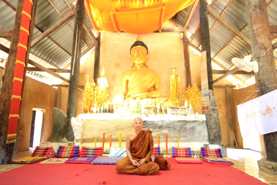 Monk In Temple Painting