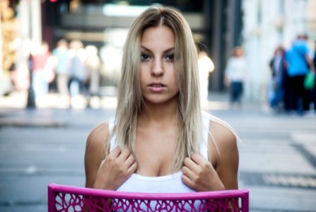Depth Of Field Photography Of Woman Wearing White Tank Top photo